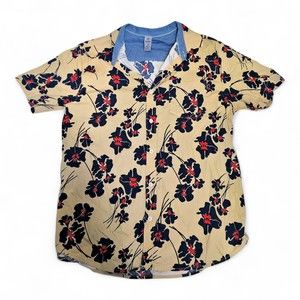 Hurley Men's Short-Sleeve Floral Button-Up Shirt,‎ Size M